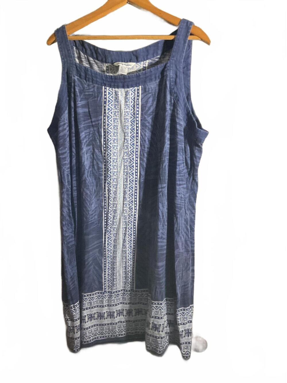 Tommy Bahama Blue Tribal Print Sleeveless Dress Size XL